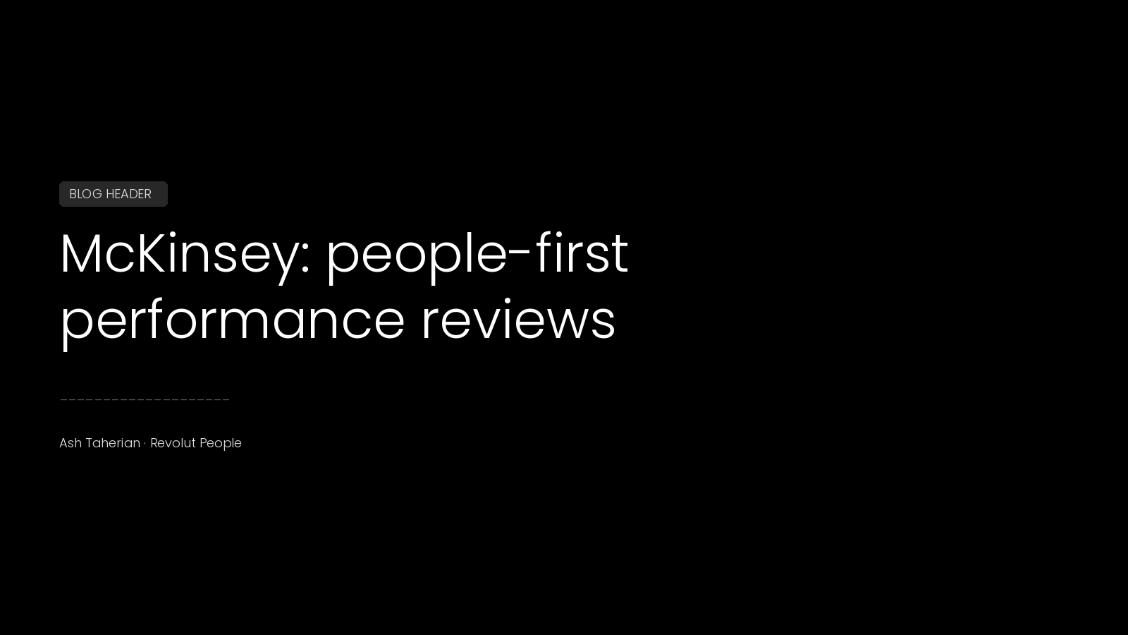 McKinsey: people-first performance reviews